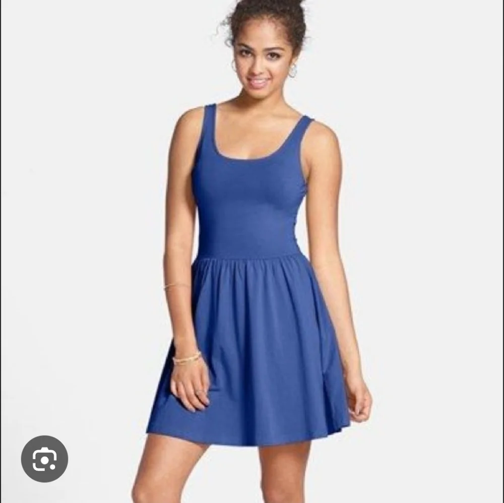 Garnet Hill Navy Scoop-Neck Midi Dress Cotton XS